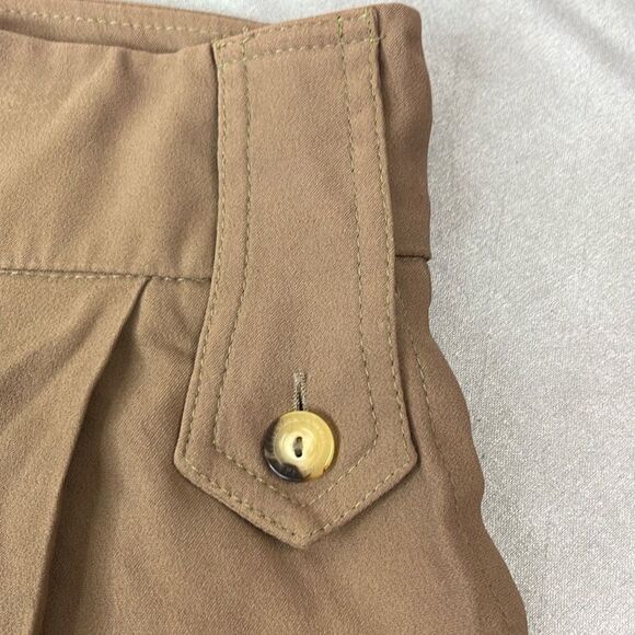 Patrizia Pepe Firenze Small IT 40 Brown High Waist Safari Pleated Shorts Pockets - Picture 4 of 10